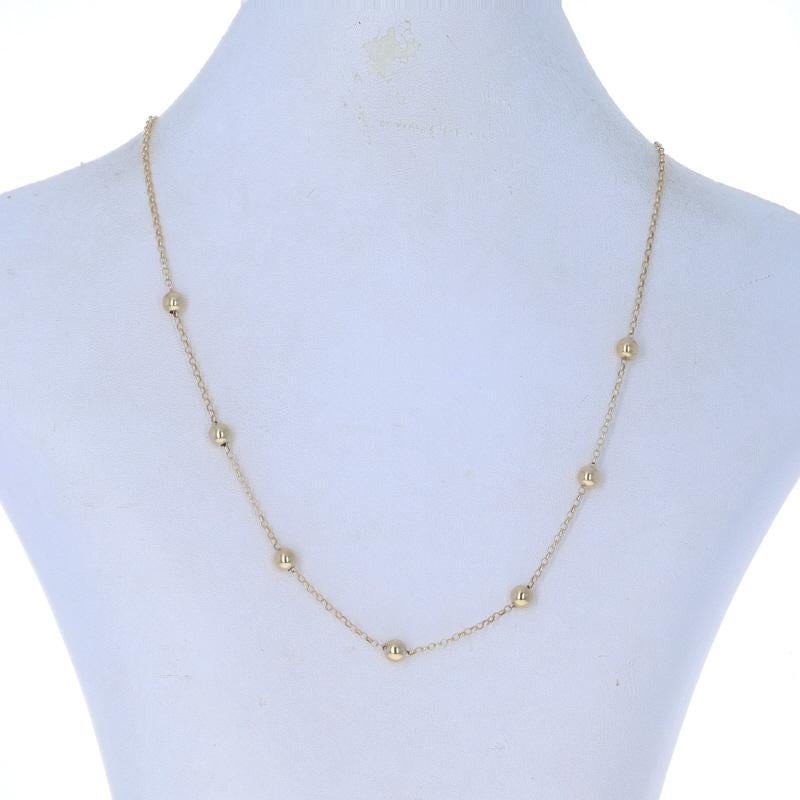 Marca: Milor

Contenido de metal: Oro amarillo de 14 quilates

Estilo de cadena: Rolo
Estilo de collar: Estación de cuentas de cadena
Tipo de cierre: Cierre de anilla

Medidas
Longitud: 17 1/4