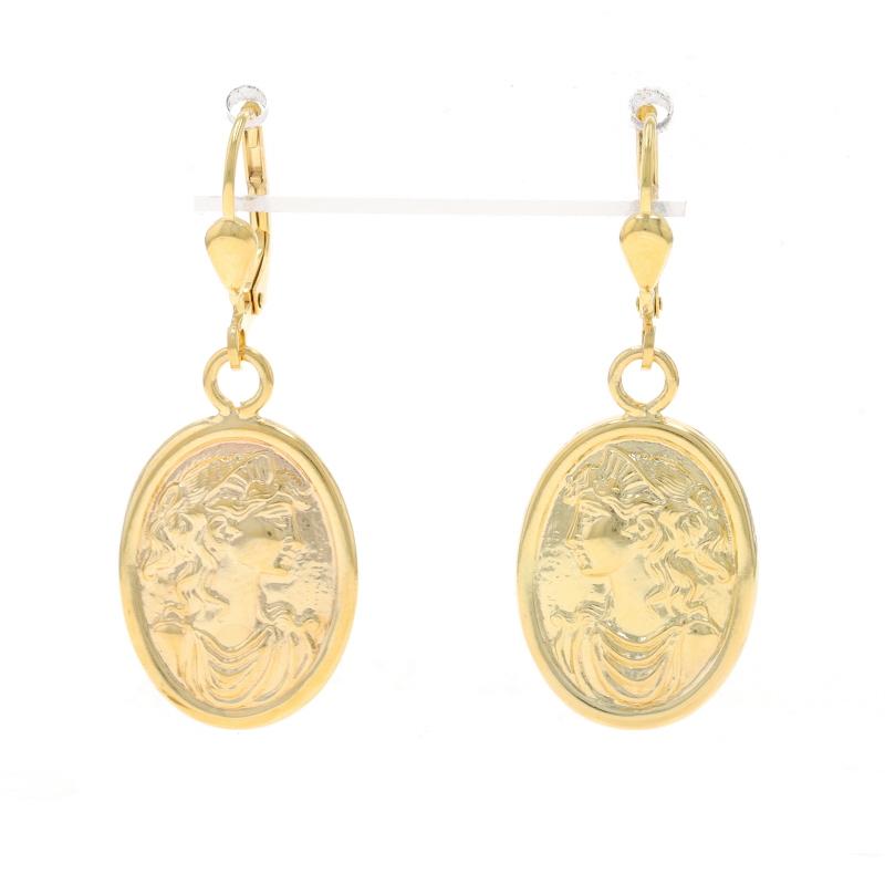 Brand: Milor

Metal Content: 14k Yellow Gold

Style: Dangle
Fastening Type: Leverback Closures
Theme: Classical Silhouette

Measurements
Tall: 1 3/8