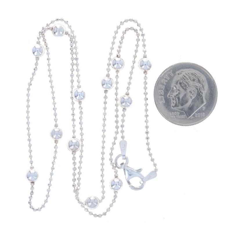 Women's Milor Diamond Cut Bead Chain Station Necklace 18