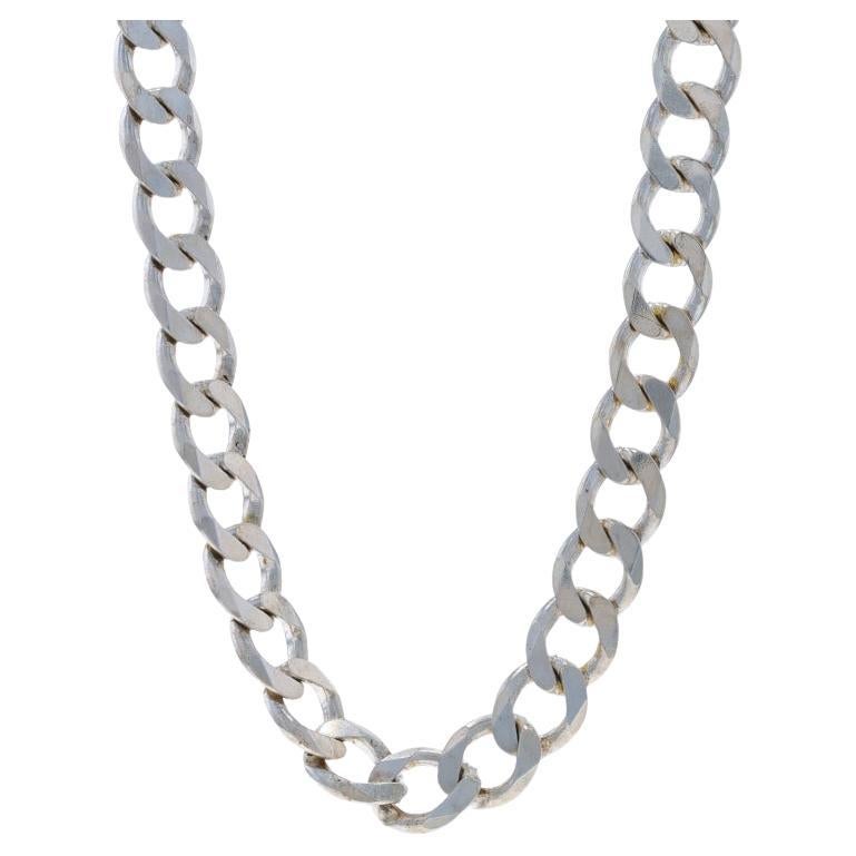 Milor Diamond Cut Curb Chain Men's Necklace 22" - Sterling Silver 925 Italy