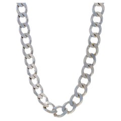 Milor Diamond Cut Curb Chain Men's Necklace 22" - Sterling Silver 925 Italy