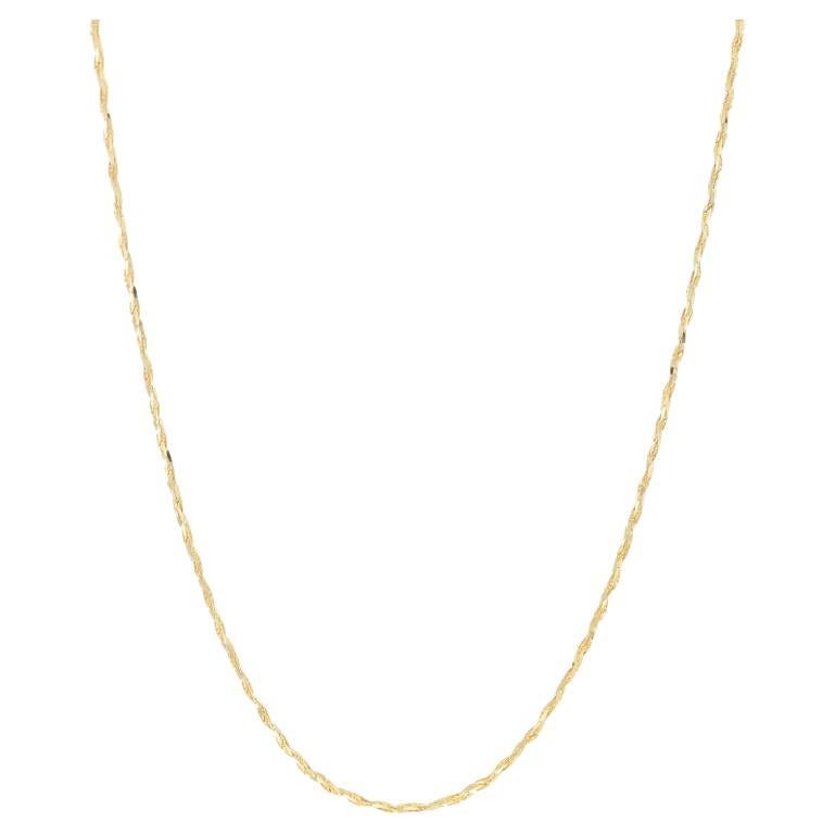Milor Diamond Cut Fancy Chain Necklace 32" - Yellow Gold 14k Italy For Sale