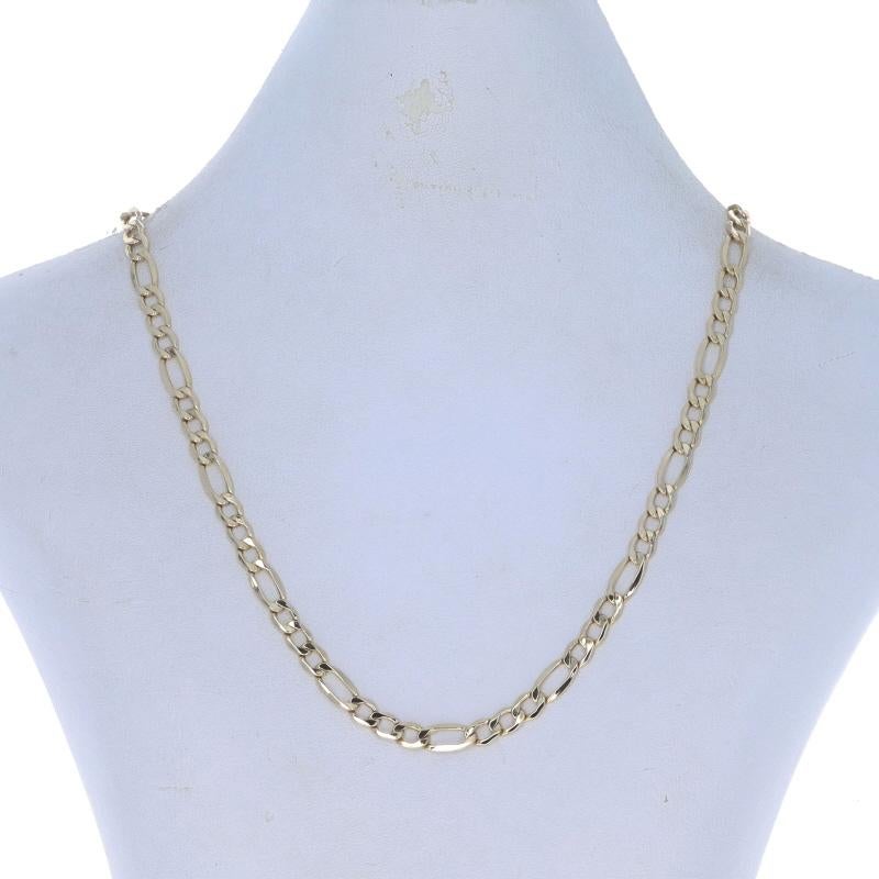 Brand: Milor

Metal Content: 14k Yellow Gold

Chain Style: Diamond Cut Figaro
Necklace Style: Chain
Fastening Type: Lobster Claw Clasp

Measurements
Length: 18