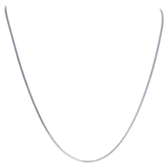 Milor Diamond Cut Snake Chain Necklace 20" - White Gold 14k Italy