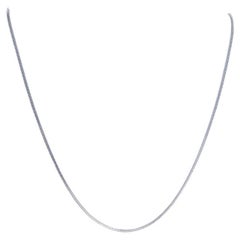Vintage Milor Diamond Cut Snake Chain Necklace 20" - White Gold 14k Italy