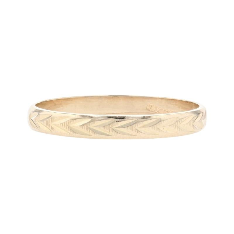 Milor Etched Chevron Stackable Band Yellow Gold, 14k Wedding Ring