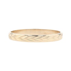 Milor Etched Chevron Stackable Band Yellow Gold, 14k Wedding Ring