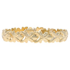Milor Fan Scroll Link Bracelet 7 1/4" - Yellow Gold 14k Italy