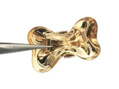 Milor Italian 18k Gold High Polished Finish Puffed Bow Ribbon Slide Pendant