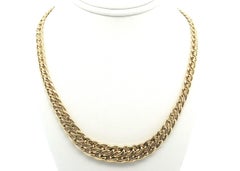 Milor Italian 18k Yellow Gold Graduated Interlocking Curb Link Chain Necklace