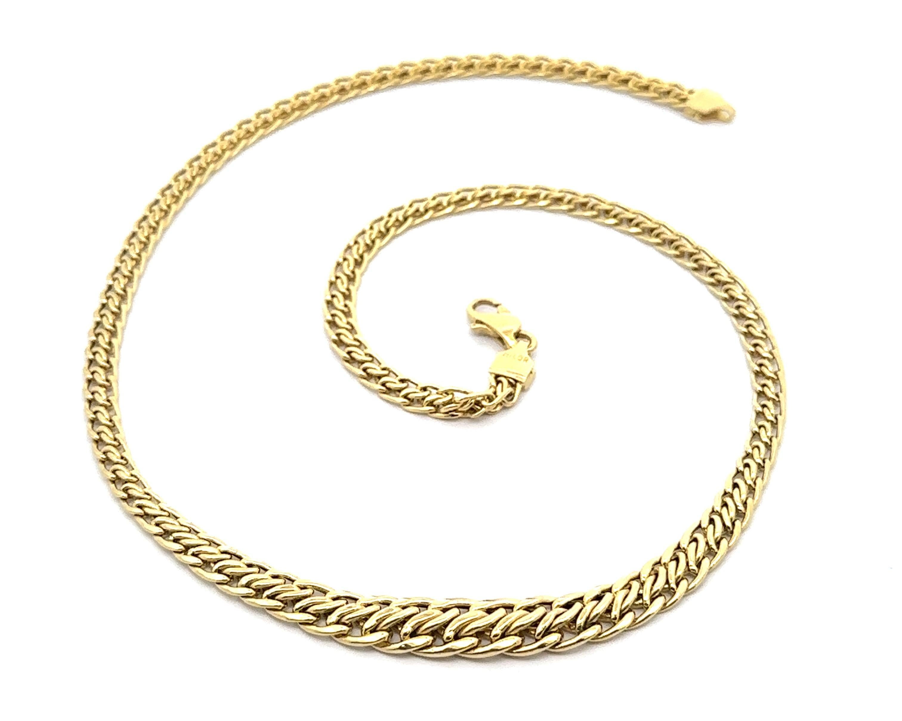 Collana Milor in oro giallo 18 ct. con catene ad incastro graduate A Link in vendita 2