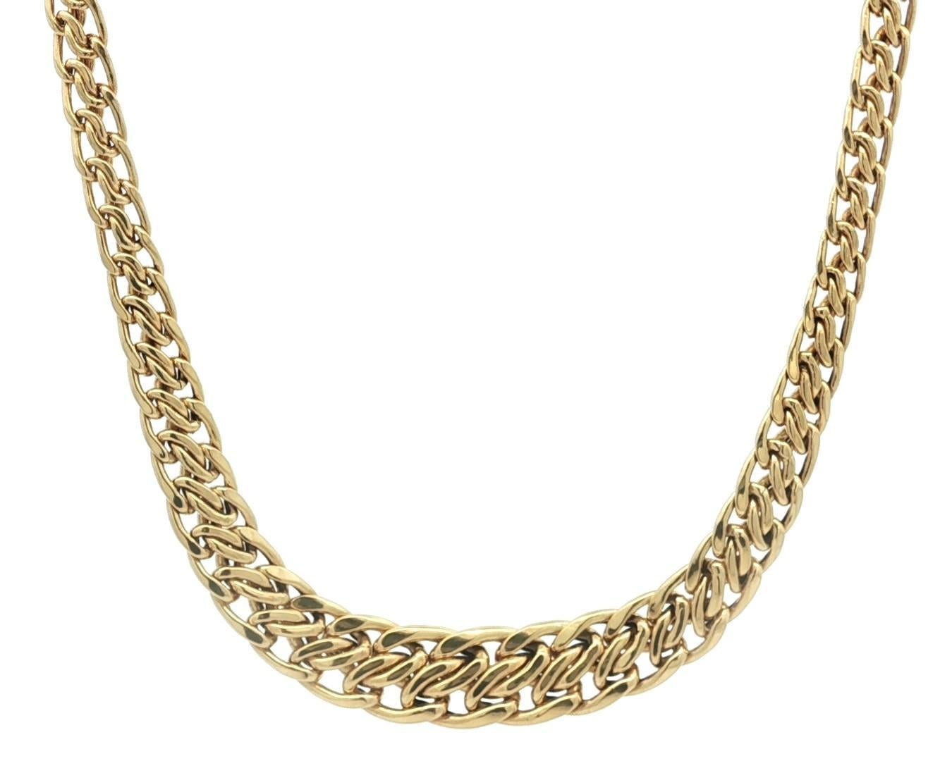 Collana Milor in oro giallo 18 ct. con catene ad incastro graduate A Link in vendita 3