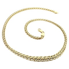 Milor Italian 18k Yellow Gold Graduated Interlocking Curb Link Chain Necklace
