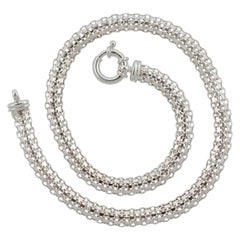 Milor Italian Polished Sterling Silver Mesh Link Chain Necklace