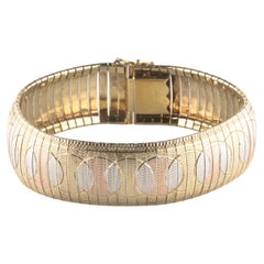 Milor of Italy Tri-color Vermeil and Sterling Silver Bracelet, Size 7.25
