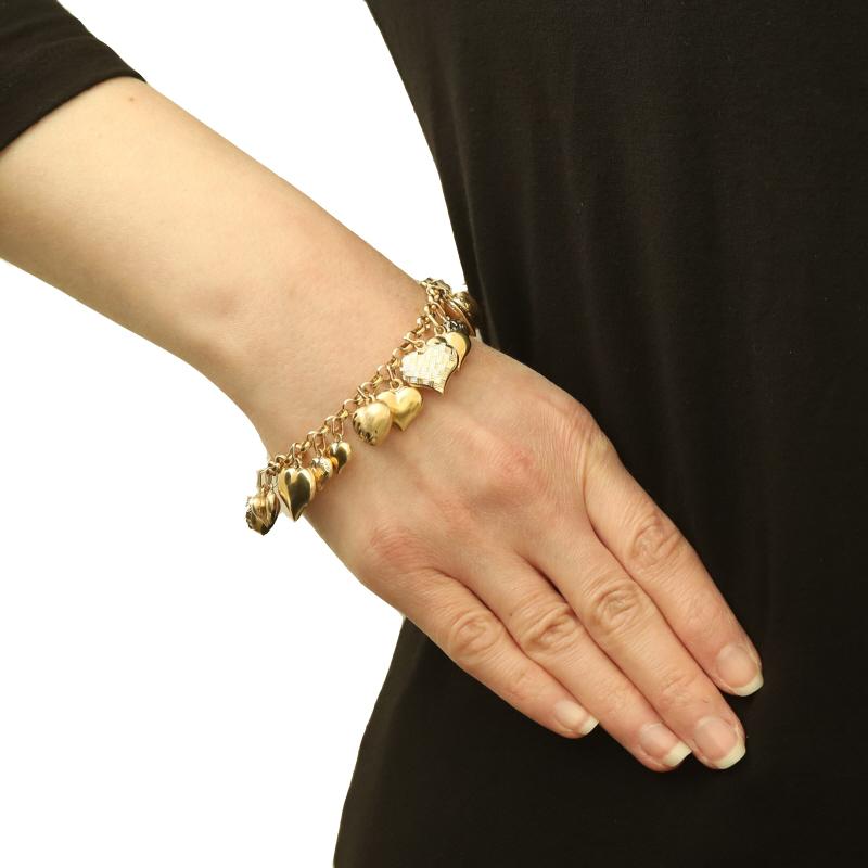 Milor Puffy Herz-Charm-Armband 7 1/4