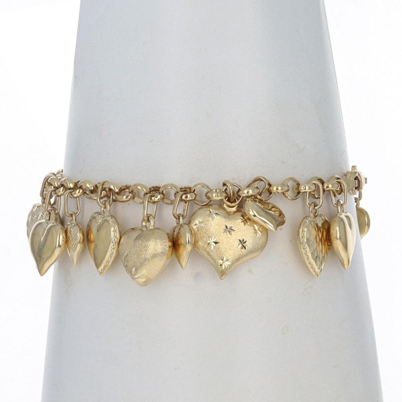 Milor Puffy Herz-Charm-Armband 7 1/4