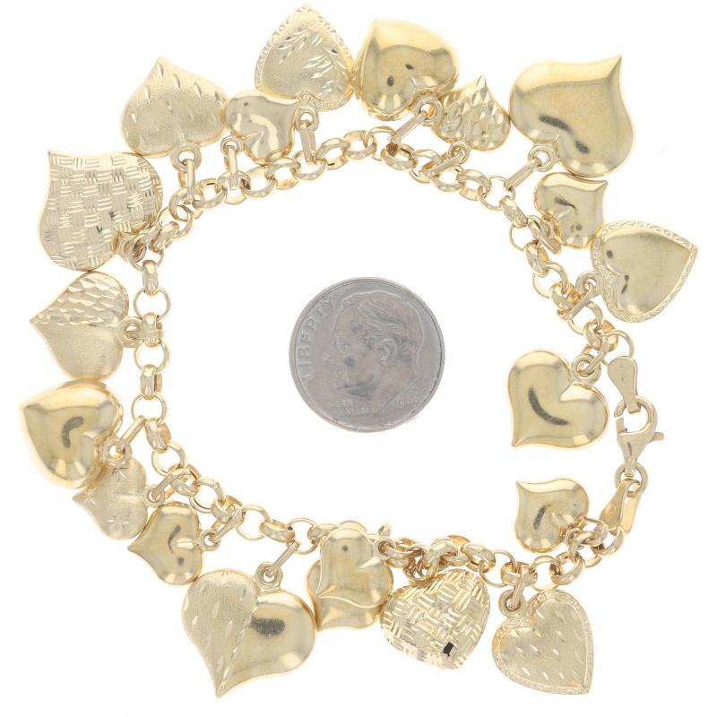 Milor Puffy Herz-Charm-Armband 7 1/4