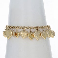 Milor Puffy Herz-Charm-Armband 7 1/4" - Gelbgold 14k Liebe Italien