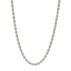 Milor Rope Chain Necklace 23 3/4" - Silver 950 Italy