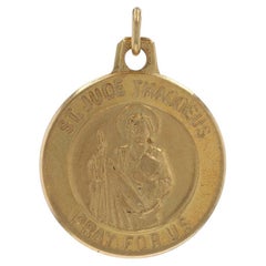 Ciondolo con medaglia della fede di Milor San Giuda Taddeo - Ciondolo della fede in oro giallo 14k Italia