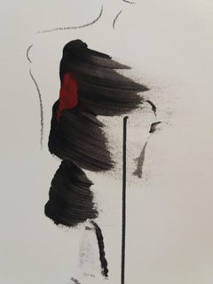 Milos Grass  Femme original color ink contemporary painting