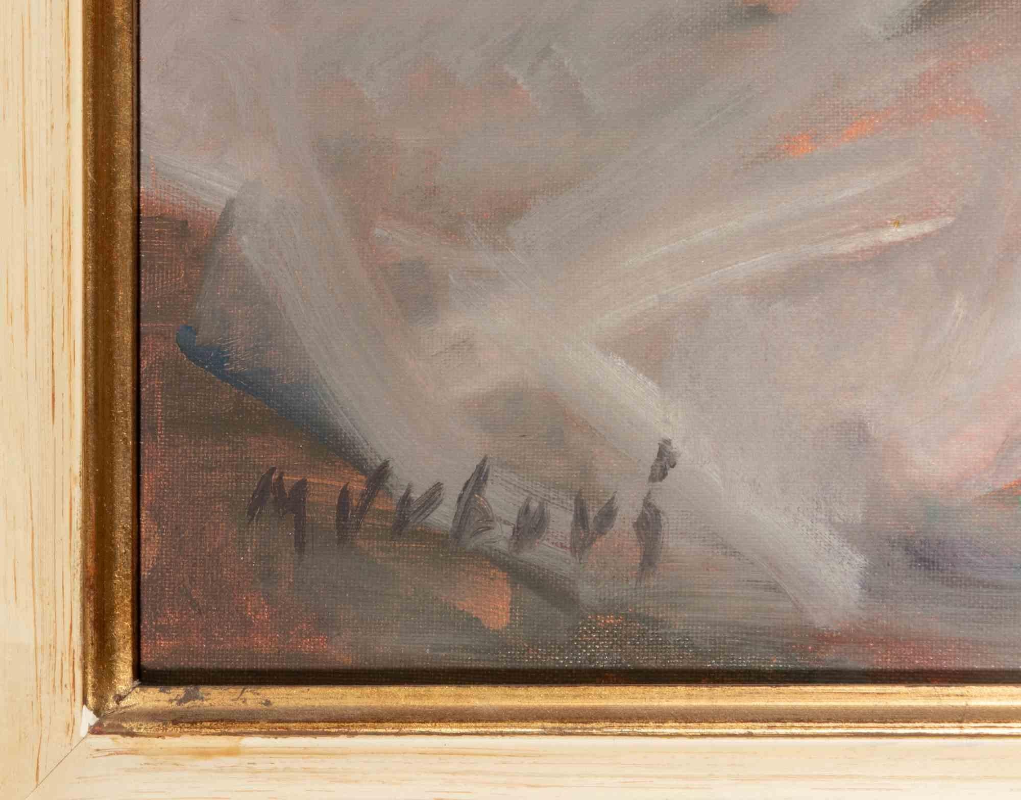 Ballerina - Pittura a olio di Miloslava Vrbova - Metà del XX secolo - Painting Moderno di Miloslava Vrbova-Štefková 