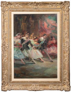 Ballet Scene - Oil Paint by Miloslava Vrbova - Mid-20th Century