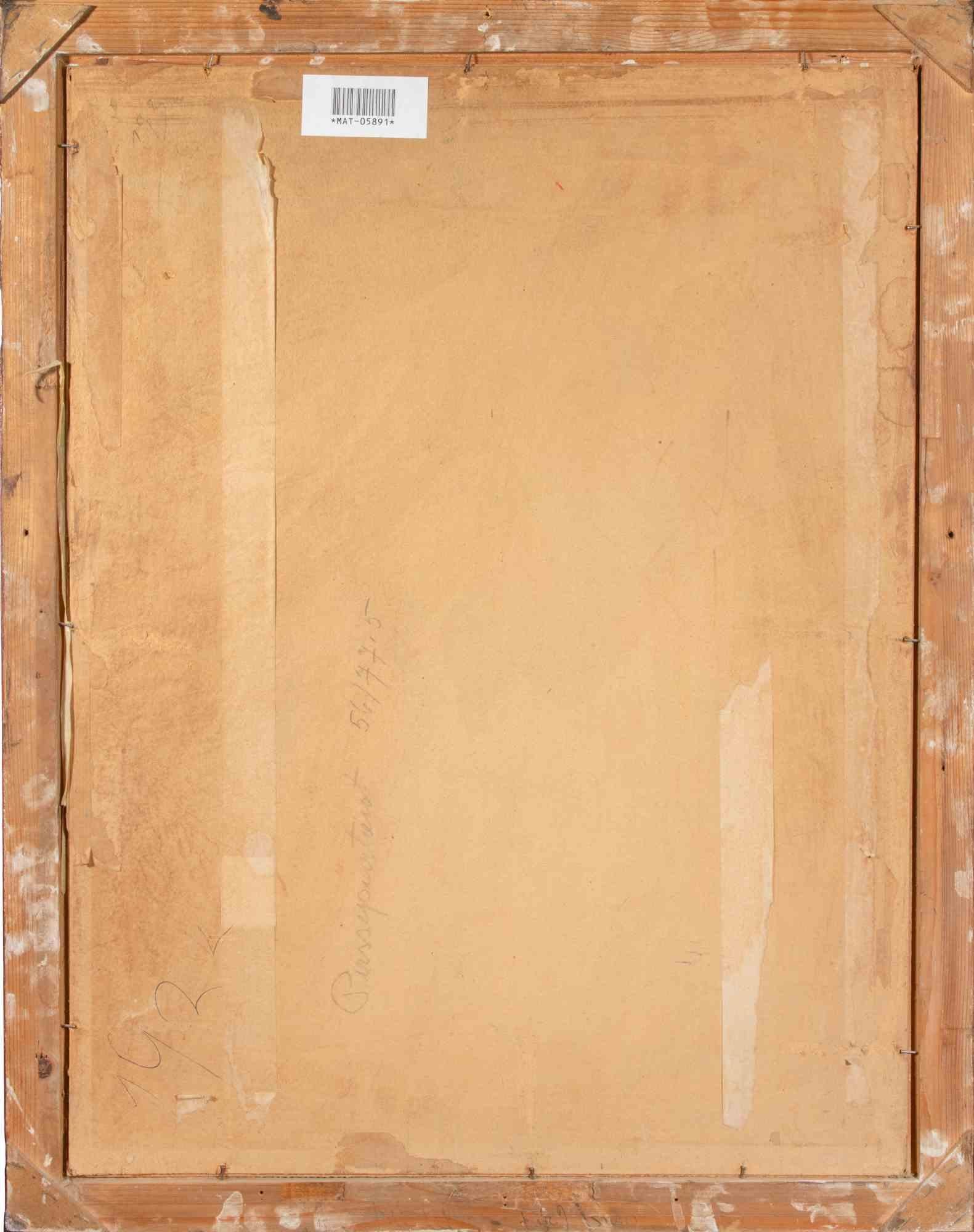 Orientalischer Tanz in einem Harem – Ölgemälde von Miloslava Vrbova-Mid-20. Jahrhundert (Braun), Figurative Painting, von Miloslava Vrbova-Štefková 