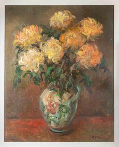 Still Life - Oil Painting by Miloslava Vrbova - Mid-20th Century