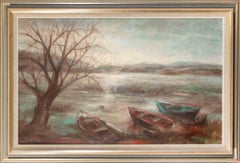 Winter Seascape with Moore...-Oil Painting by Miloslava Vrbova- Mid-20th Century