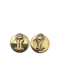 Milros 18K Yellow Gold Basket Weave Button Earrings #25186
