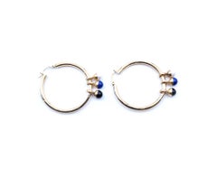 Milros Tri-Tone Interchangeable Hoop Earrings with Charms 14 Karat Tri-Tone Gold