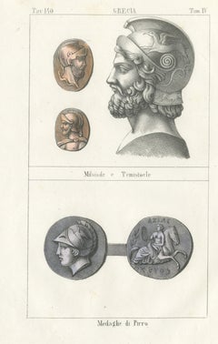Miltiades and Themistocles with the Medals of Pyrrhus, Lithograph, 1842