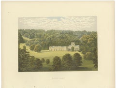 Milton Abbey, Dorset, Antique Morris Woodblock Print, circa 1870