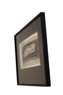 Milton Avery Female Odalisque Signed Modern Woodcut Artist's Proof 1953 Framed