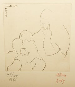 Milton Avery "Bebé lactante" Aguafuerte en punta seca, 1933