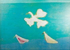 'Flight' offset lithograph poster with birds after painting by Milton Avery