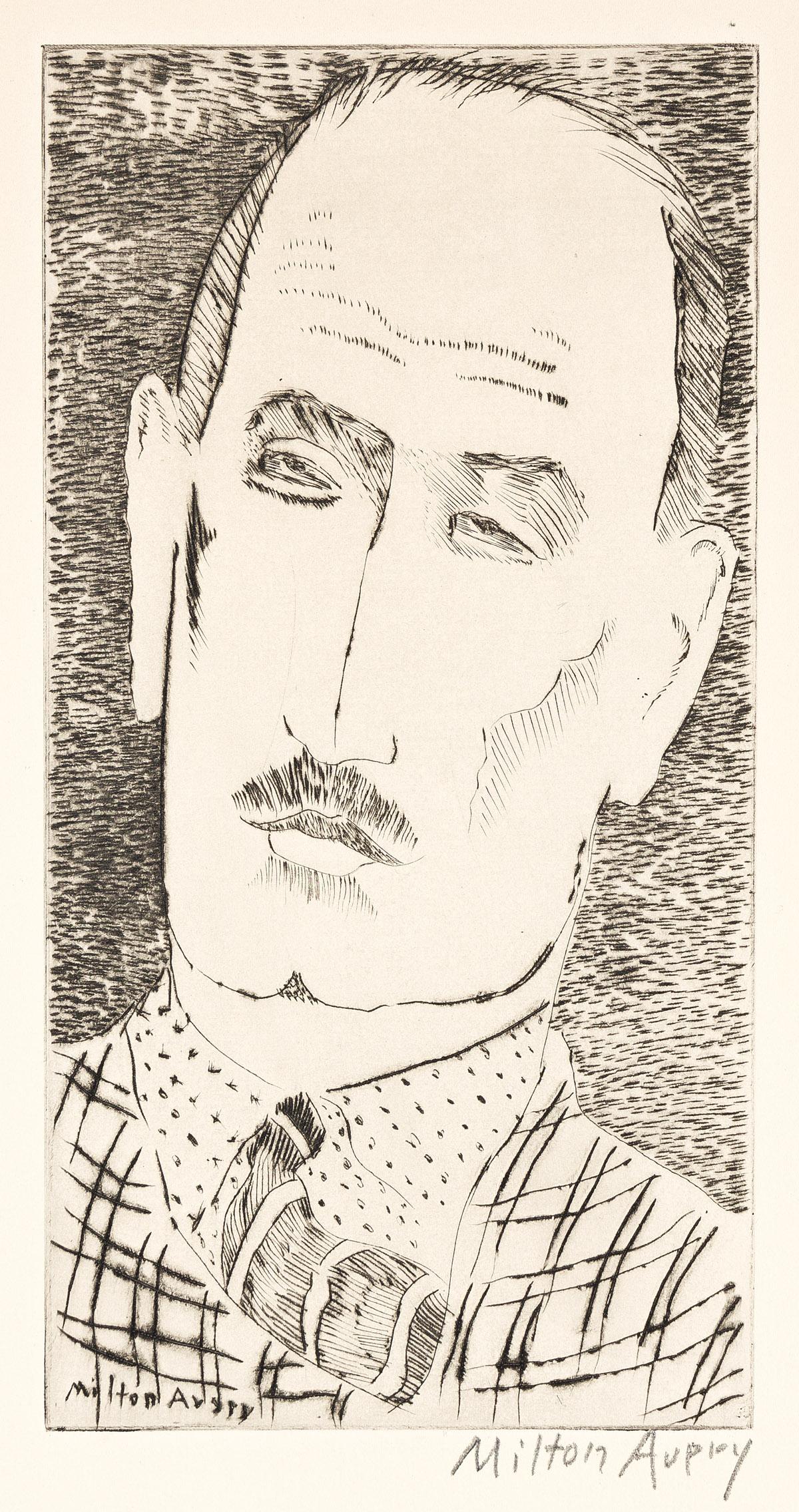 Milton Avery Figurative Print - Head of a Man
