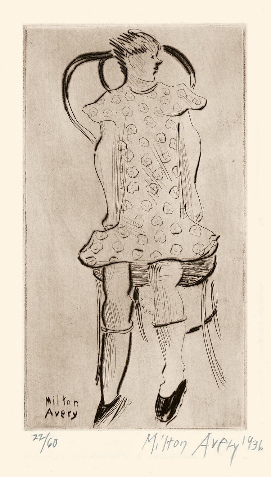 Figurative Print di Milton Avery - 'Little Girl' - Modernismo americano