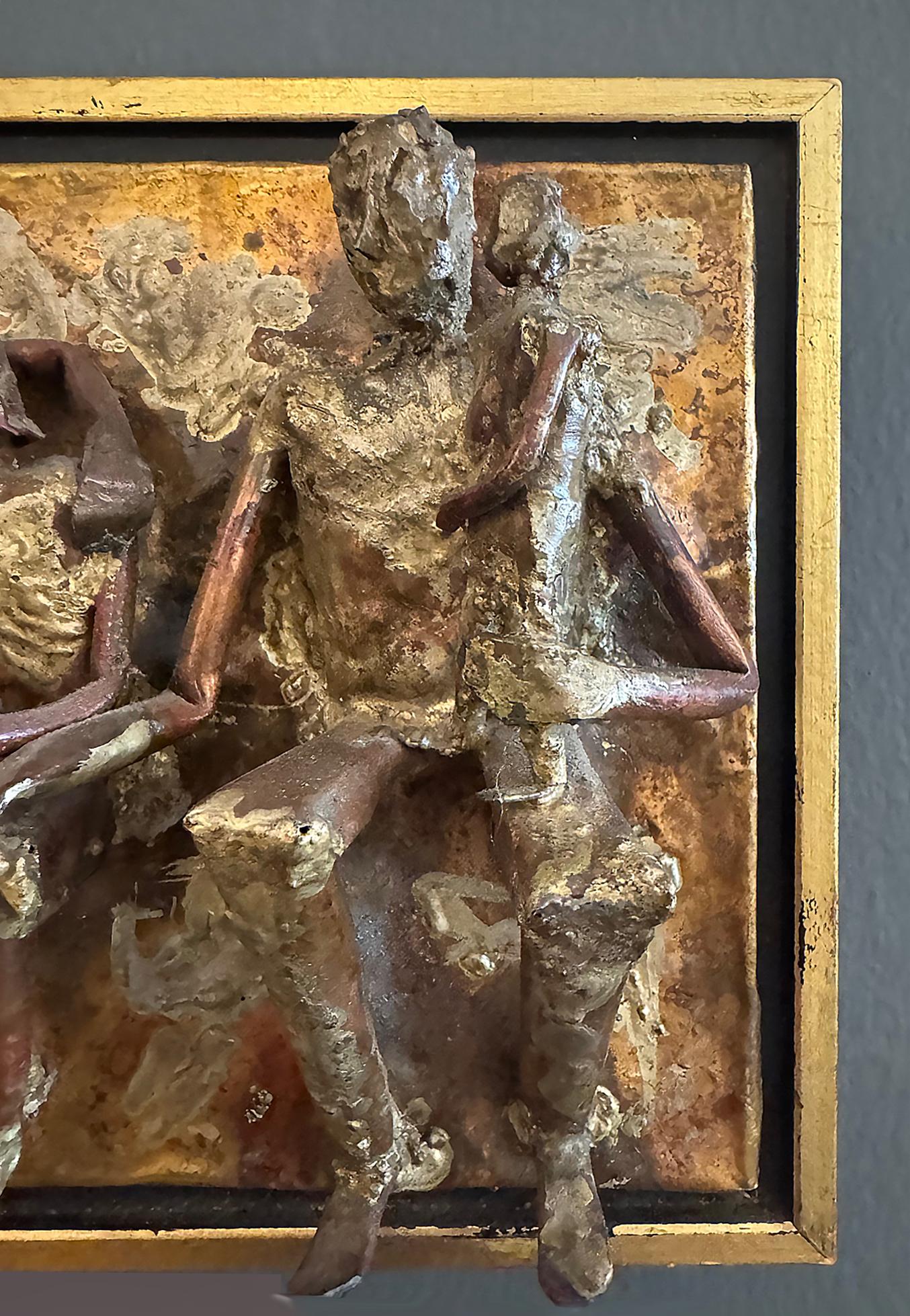Milton Bloom Brutalist Brass, Copper Wall Sculpture 