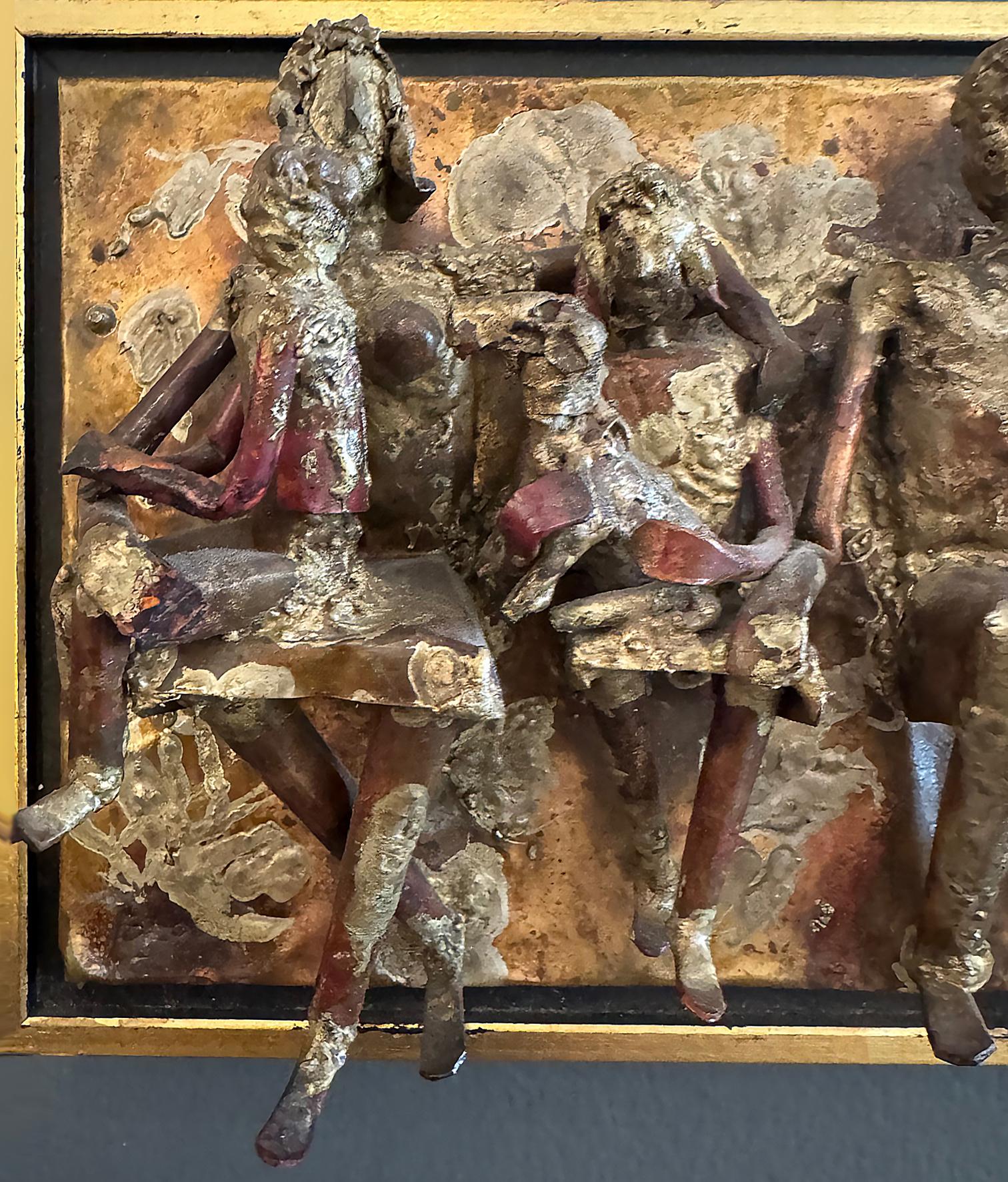 Mid-20th Century Milton Bloom Brutalist Brass, Copper Wall Sculpture 