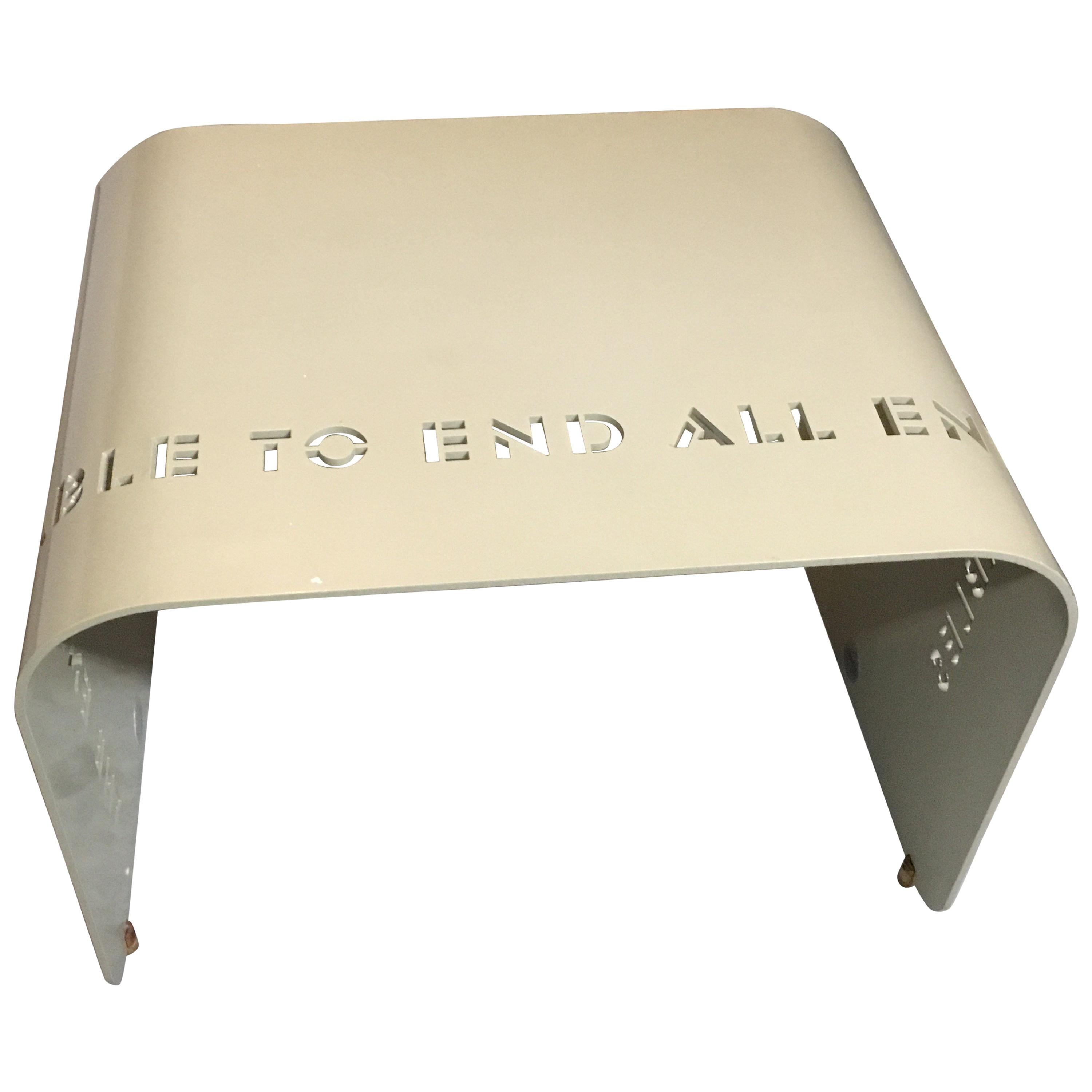 Milton Glaser Epigram Short Bench "The End Table to End All End Tables"