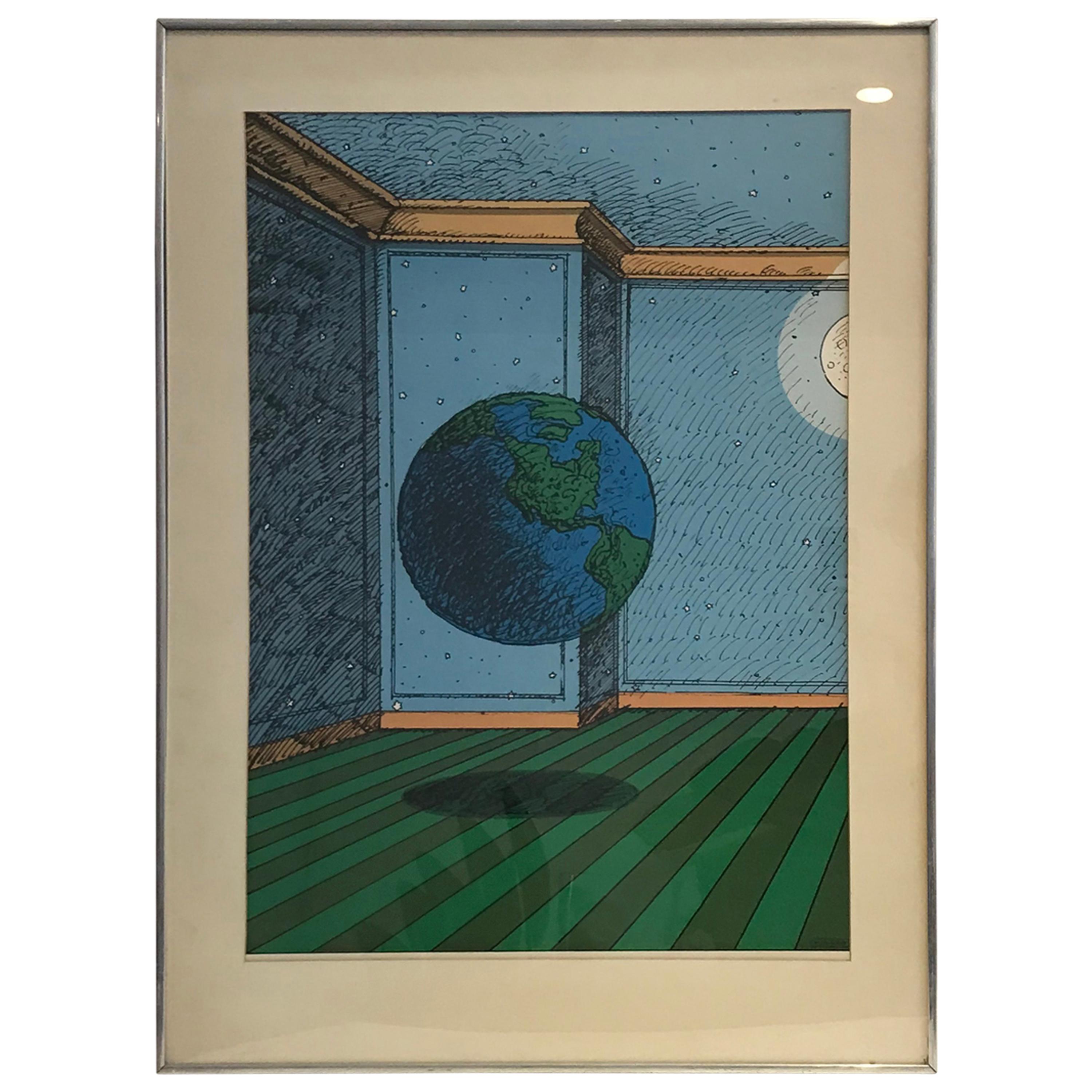 Milton Glaser "Give Earth A Chance" Earth Day Lithography