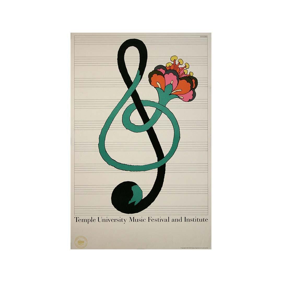 1974 Manifesto del Festival e dell'Istituto di Musica della Temple University di Milton Glaser in vendita 1