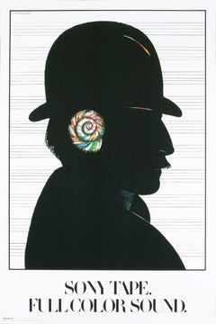1980 Milton Glaser 'Sony Tape' Pop Art Black, Black & White, White USA Offset