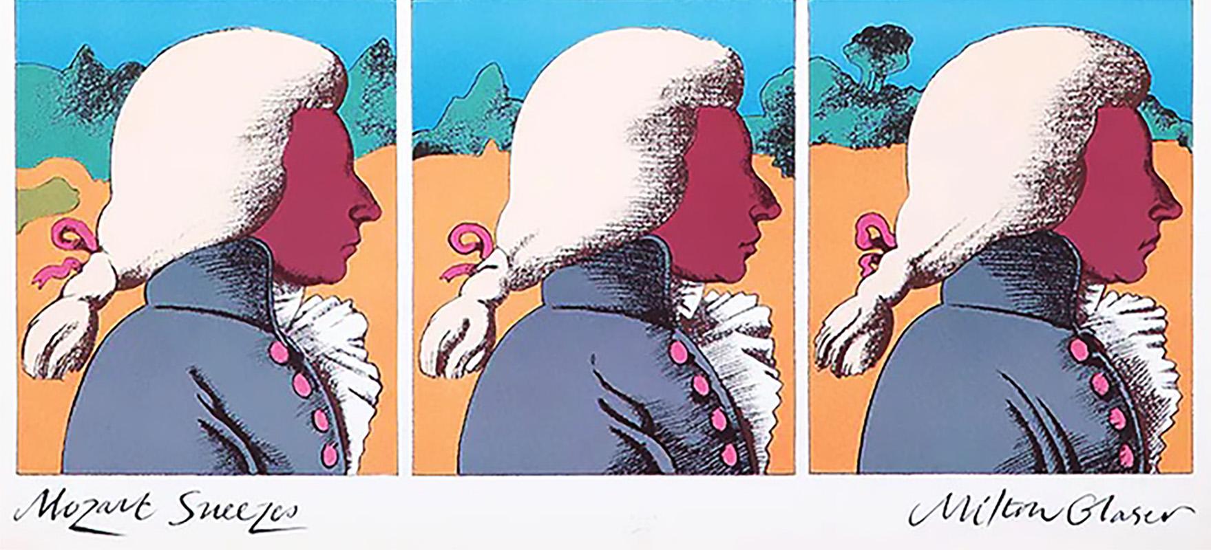 Affiche Milton Glaser Mozart 1983 ( Affiches Milton Glaser)  en vente 1