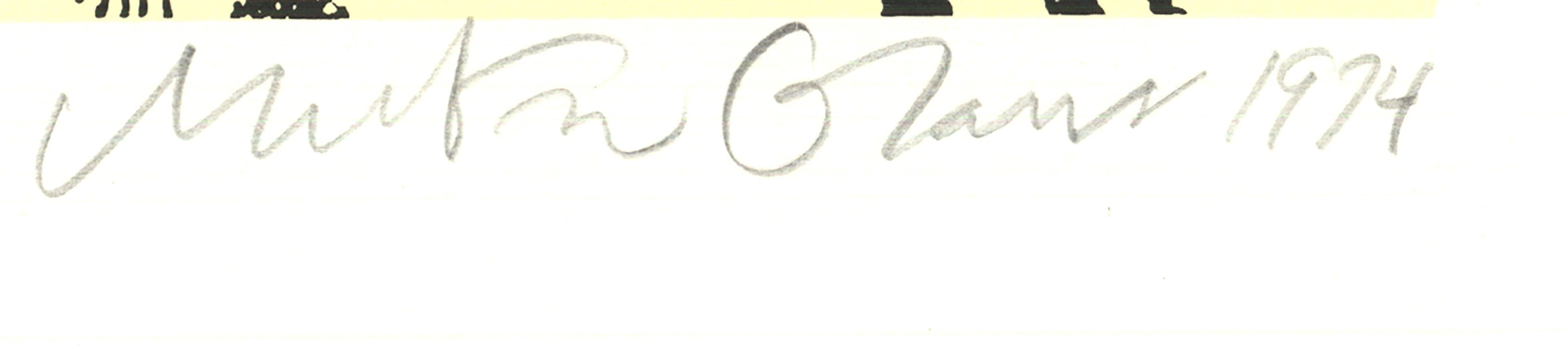 MILTON GLASER Olympia and Ollie (After Manet), 1974, signé à la main, limité - Contemporain Print par Milton Glaser