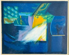 Milton Glaser signed abstract mixed media landscape mid century modern  (unique)