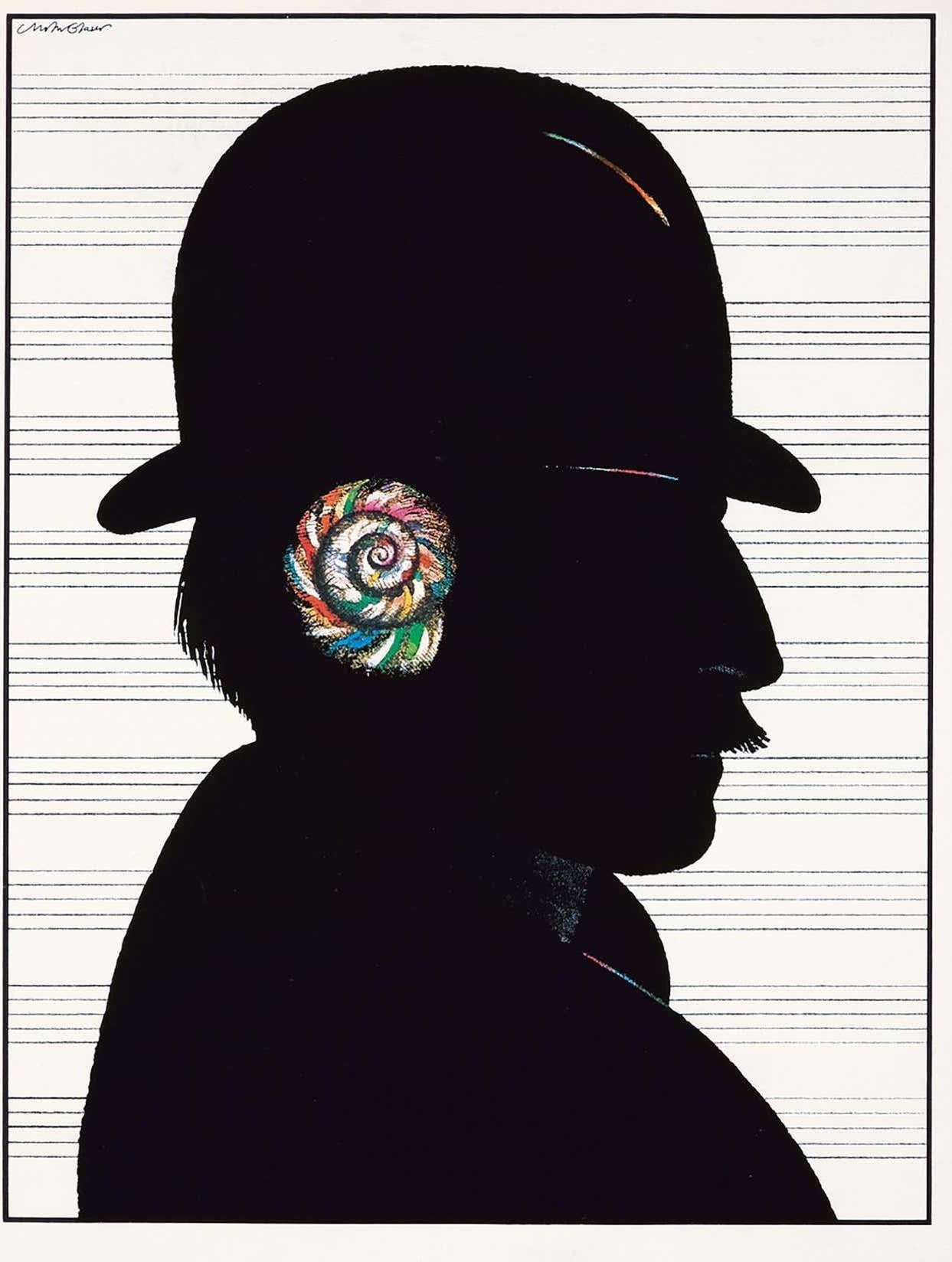 Milton Glaser Sony Tape, poster sonoro a colori 1980 (poster di Milton Glaser) in vendita 1